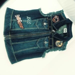 Harley  Davidson Embroidered Denim Vest